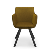 Chaise avec accoudoir tissu moutarde